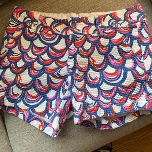 Lilly Pulitzer Blue and Red Patterned Women's Shorts